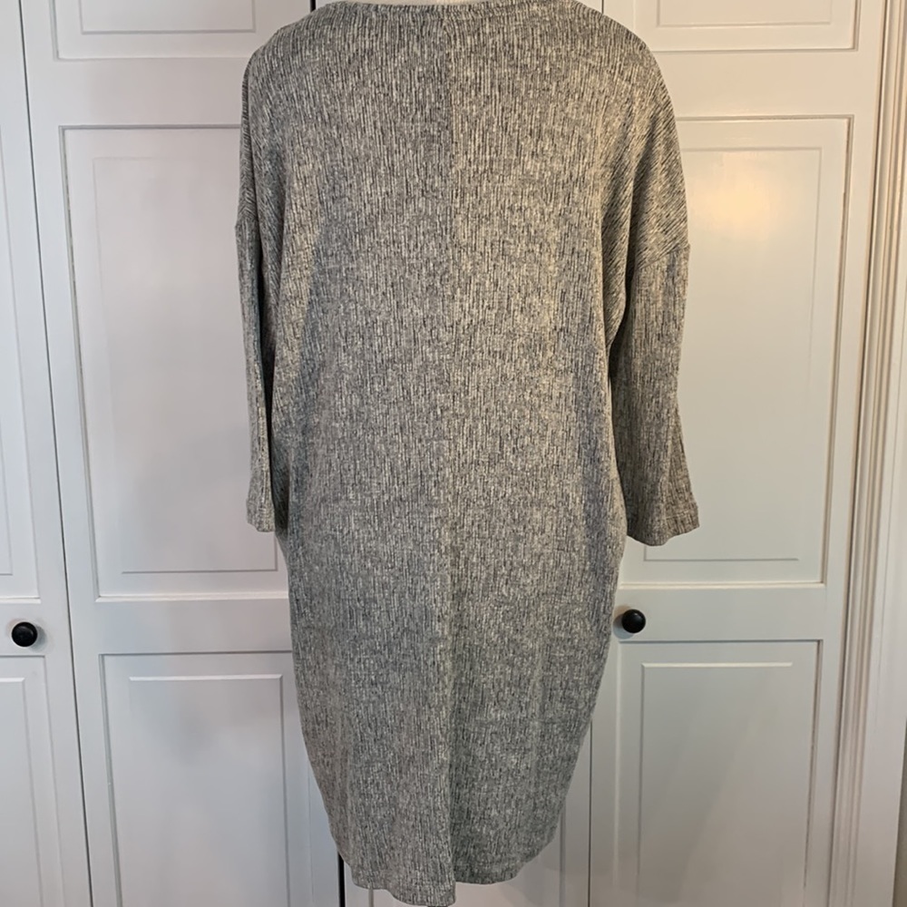 J Jill purejill sz  L linen blend vneck short sleeve black and white dress - Picture 3 of 6